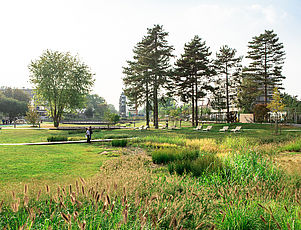 Le parc du Bord-de-l’Eau est une véritable infrastructure hydraulique de la ville